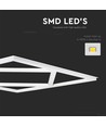 Hexagon Diamant 60x60 LED Paneel, 60W - Hoogte: 15mm, 100lm/W, Witte rand