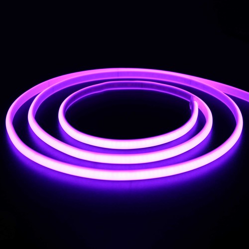 5m 11,5W/m Paarse Neon COB strip - 230V, IP67 waterdicht, 288 LED, In te korten per 10cm