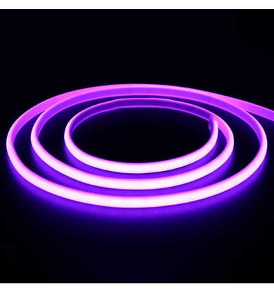 5m 11,5W/m Paarse Neon COB strip - 230V, IP67 waterdicht, 288 LED, In te korten per 10cm