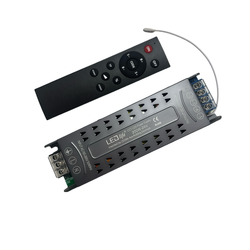 200W / 24V DC CCT voeding - 8.33A, IP20 binnen, met afstandsbediening, flikkervrij