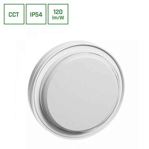 15W Pastilo LED plafondlamp - 1800lm, IP54, IK10, 3CCT, Ø22,1cm, witte rand