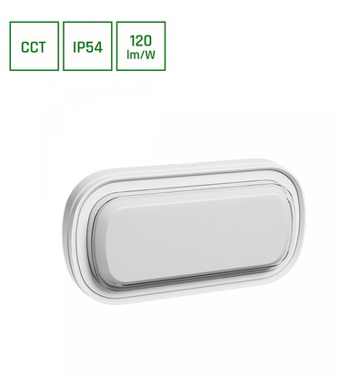 15W PASTILO ovale LED wandlamp CCT - 120lm/W, IP54, IK10, wit, 5 jaar garantie