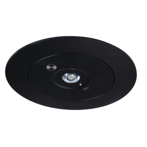 3W LED noodverlichting spot voor plafond - Gat: Ø7,5-12,5cm, 3 uur batterij, Zwart