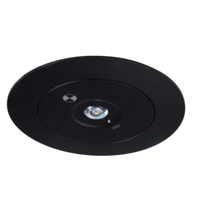 3W LED noodverlichting spot voor plafond - Gat: Ø7,5-12,5cm, 3 uur batterij, Zwart