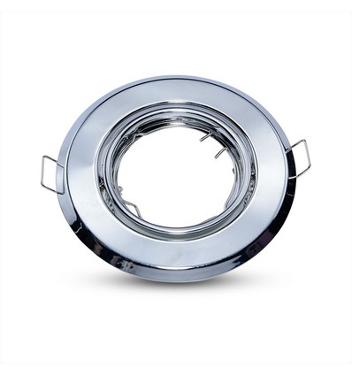 2 stuks GU10 inbouwspot - Rond, chroom, gat: Ø7,0 cm, max 35W