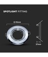 2 stuks GU10 inbouwspot - Rond, chroom, gat: Ø7,0 cm, max 35W