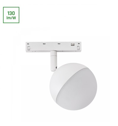 10W SYSTEM SHIFT BASIC GLOBE voor 48V rail - 130lm/W, 4000K, IP20, wit, 120 graden