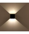 6W dimbare CUBIC PRO wandlamp - IP65, zwart, doorlusbaar, verstelbaar, vierkant, up/down, binnen / buiten, incl. lichtbron