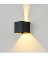 6W dimbare CUBIC PRO wandlamp - IP65, zwart, doorlusbaar, verstelbaar, vierkant, up/down, binnen / buiten, incl. lichtbron