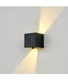 6W dimbare CUBIC PRO wandlamp - IP65, zwart, doorlusbaar, verstelbaar, vierkant, up/down, binnen / buiten, incl. lichtbron