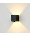 6W dimbare CUBIC PRO wandlamp - IP65, zwart, doorlusbaar, verstelbaar, vierkant, up/down, binnen / buiten, incl. lichtbron