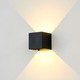 6W CUBIC PRO wandlamp - IP65, zwart, doorlusbaar, verstelbaar, vierkant, op/neer, buiten, incl. lichtbron