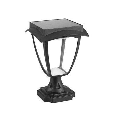 2W LED solar tuinlamp met sensor - Zwart, IP65, CCT, aluminium, voor buitengebruik