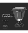 2W LED solar tuinlamp met sensor - Zwart, IP65, CCT, aluminium, voor buitengebruik
