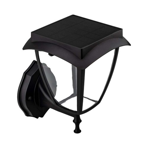 Wandlamp op zonne-energie, klassiek ontwerp - 3000K+6000K, zwart