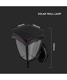 Wandlamp op zonne-energie, klassiek ontwerp - 3000K+6000K, zwart