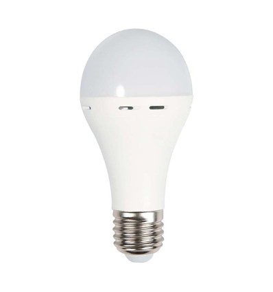 E27 9W LED lamp met noodverlichting - A70, 720lm, 4000K, 4,5 uur batterijduur