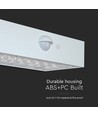 3W zonnecel wandlamp met sensor - IP65, wit, 350lm, PIR sensor, buiten