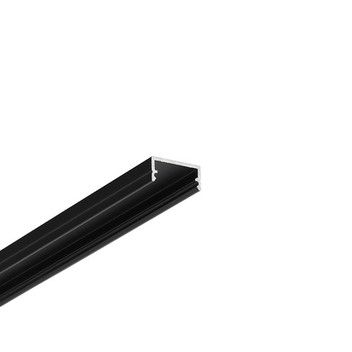 1m aluminium profiel BEGTON12 J/S - Zwart geanodiseerd, opbouw, LED profiel