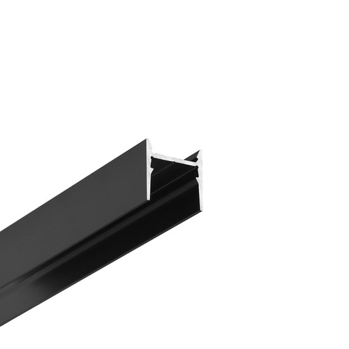 2m aluminium profiel COZY12 C/U1 - Zwart geanodiseerd, opbouw, LED profiel