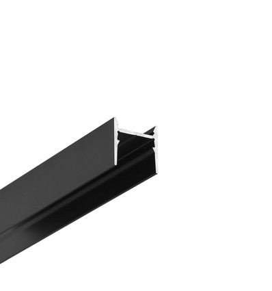 2m aluminium profiel COZY12 C/U1 - Zwart geanodiseerd, opbouw, LED profiel