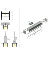 2m aluminium profiel COZY12 C/U1 - Zwart geanodiseerd, opbouw, LED profiel