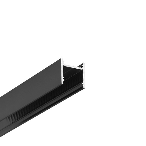 2m aluminiumprofiel LEVEL12 C/U1 - Zwart geanodiseerd, opbouw, LED-profiel