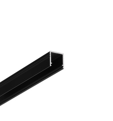 1m aluminiumprofiel SMART10 AC2/Z - Zwart geanodiseerd, opbouw, LED-profiel