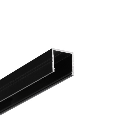 2m aluminiumprofiel SMART16 BC3/U4 - Zwart geanodiseerd, opbouw, LED profiel