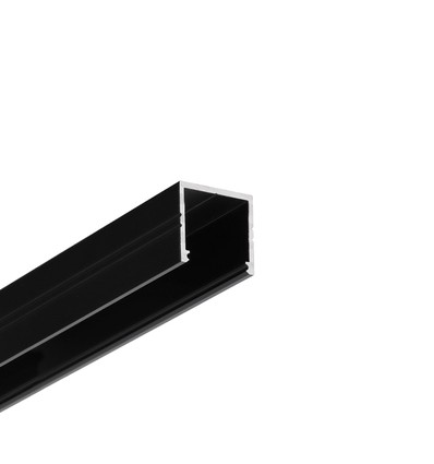 2m aluminiumprofiel SMART16 BC3/U4 - Zwart geanodiseerd, opbouw, LED profiel