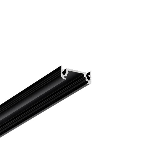 2m aluminium profiel SURFACE10 BC/UX - Zwart geanodiseerd, opbouw, LED profiel