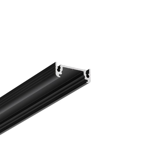 2m aluminium profiel SURFACE14 EE7F/TY - Zwart geanodiseerd, opbouw, LED profiel