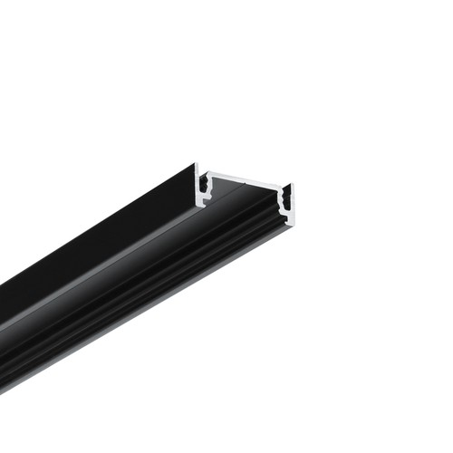 2m aluminiumprofiel SURFACE14.V2 EE7F/Y - Zwart geanodiseerd, opbouw, LED-profiel