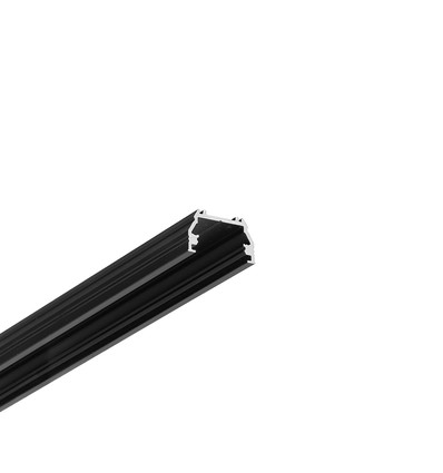2m aluminiumprofiel UNI12 BCD/U - Zwart geanodiseerd, opbouw, LED profiel