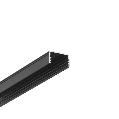 2m aluminiumprofiel UNI14 BC3/Y - Zwart geanodiseerd, opbouw, LED profiel