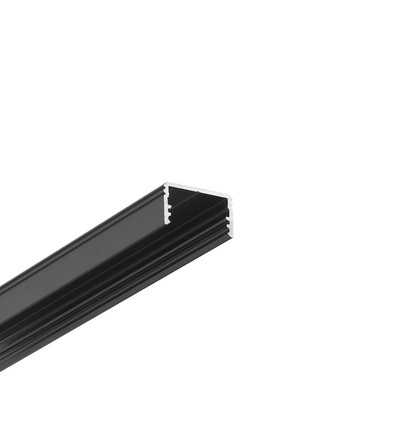 2m aluminiumprofiel UNI14 BC3/Y - Zwart geanodiseerd, opbouw, LED profiel