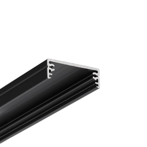 2m aluminiumprofiel WIDE24 G/W - Zwart geanodiseerd, opbouw, LED profiel