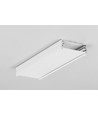 2m aluminiumprofiel WIDE24 G/W - Wit gelakt, opbouw, LED-profiel