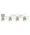1m aluminium profiel COMBO30-01 ACDE-9 - Zwart geanodiseerd, opbouw, LED profiel