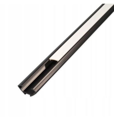 PVC hoekprofiel 15x15 voor LED-strip - 1 meter, zwart, incl. melkachtig wit cover
