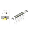 2m aluminiumprofiel DIAGONAL10 C - Onbehandeld aluminium, inbouw, LED-profiel