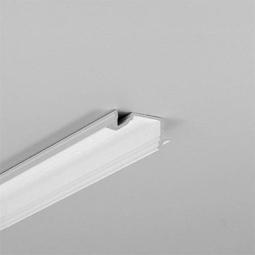 2m aluminium profiel DIAGONAL10 C - Wit gelakt, ingebouwd, LED profiel