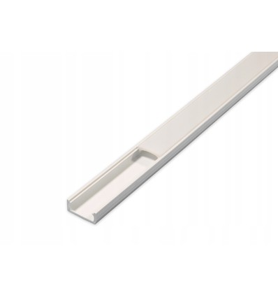 PVC-profiel 16x7 voor LED-strip - 2 meter, wit, incl. melkachtig wit cover