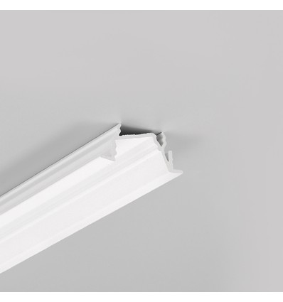 1m aluminium profiel DIAGONAL14 F/TY - Wit gelakt, inbouw, LED profiel