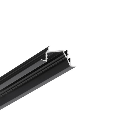2m aluminium profiel DIAGONAL14 F/TY - Zwart geanodiseerd, inbouw, LED profiel