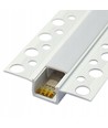PVC-profiel 50x12 voor inbouw - 1 meter, wit, inclusief melkglas cover