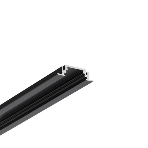 2m aluminium profiel GROOVE10 BC/UX - Zwart geanodiseerd, inbouw, LED-profiel