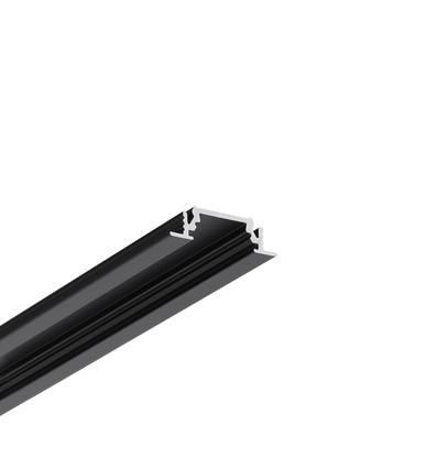 2m aluminium profiel GROOVE10 BC/UX - Zwart geanodiseerd, inbouw, LED-profiel
