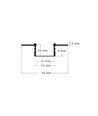 PVC-profiel 50x12 voor inbouw - 1 meter, wit, inclusief melkglas cover