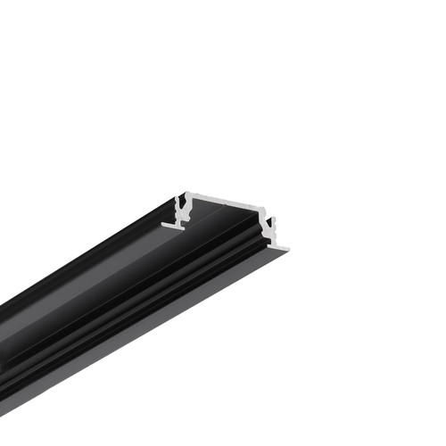 2m aluminium profiel GROOVE14 EE7F/TY - Zwart geanodiseerd, ingebouwd, LED profiel